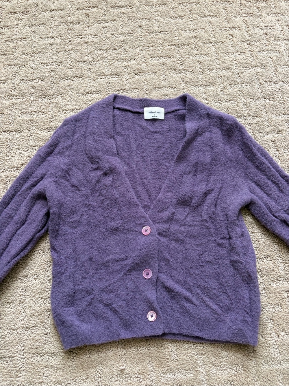 Wilfred Lavender Button-Front V-Neck Cardigan